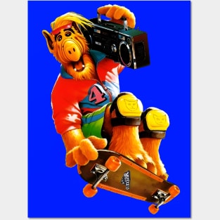 Alf- Skateboarding Retro 80's Style Posters and Art